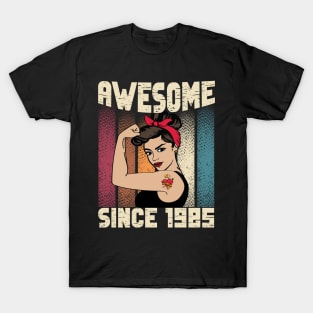 Awesome since 1985,37th Birthday Gift women 37 years old Birthday T-Shirt